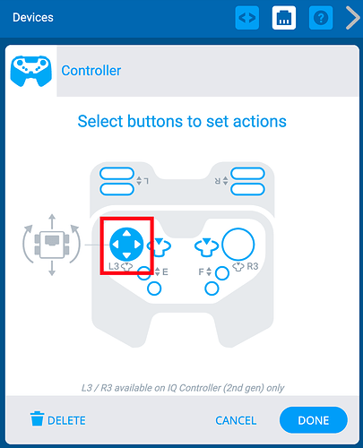 select joystick to toggle through