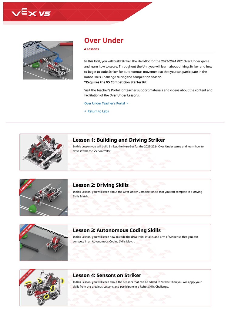 NEW VEX V5 Over Under STEM Lab Unit - VEX V5 Robotics Competition - VEX ...